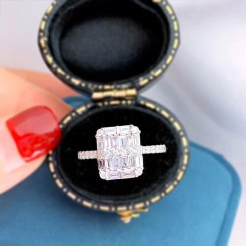 Princess cut diamond cz 925 sterling silver Engagement Wedding band Rings for Women Bridal Party Fine Jewelry Gift