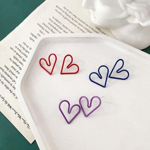 Minimalist Colorful Heart Earrings 2020 Summer Simple Metal Spray Hollow Big Drop Dangle Earrings Statement Jewelry Oorbellen