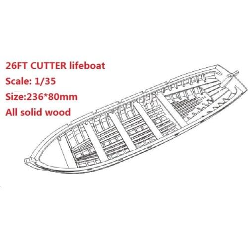 NIDALE model Free shipping solid wood lifeboat model kits Sacle 1/35 26FT Cutter lifeboat model