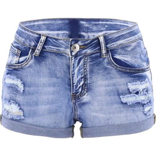 Fashion 2020 ladies shorts spring and summer mid-waist flanging college style girl vacation outfit high denim shorts