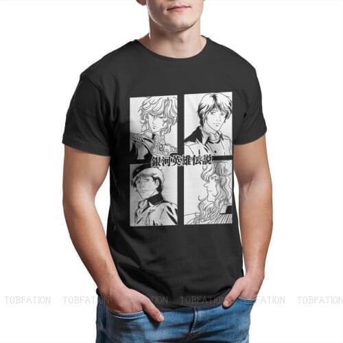 Men Legend of the Galactic Heroes Yang Wenli Reinhard Anime T-Shirts Fashion Tops Cool Pure Cotton Harajuku Tees
