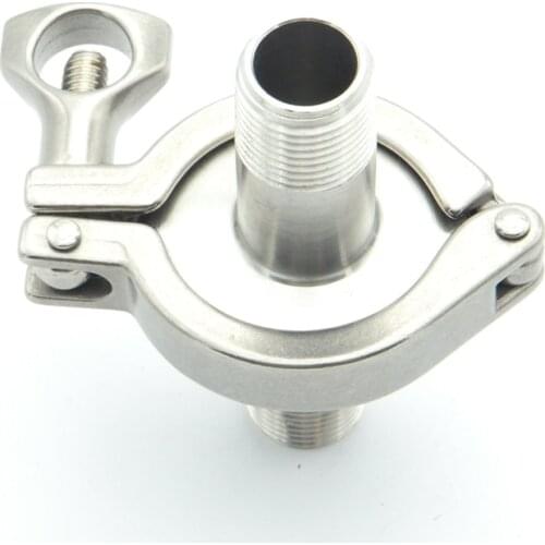 304 Stainless Steel Sanitary Pipe Fitting Set 1/4" BSP Male Thread Ferrule + 1" Tri Clamp + Silicon Gasket For Home Brew