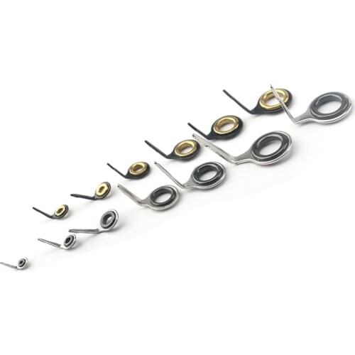 Size fishing rod guide rail stainless steel and ceramic pointed ring round rod repair tool set fishing accessories