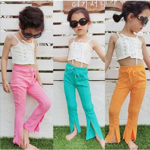 2020 new wholesale girls flare pants autumn cotton fashion girls pants 3-8t F448
