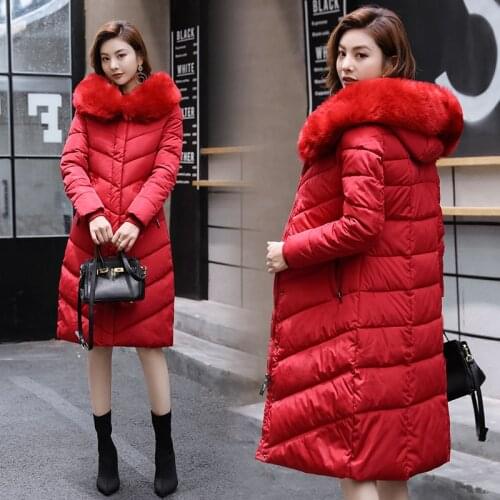 2020 New Arrival Women Winter Jacket With Thicken Fur Hooded Warm Female Long Parka Padded Coat High Quality