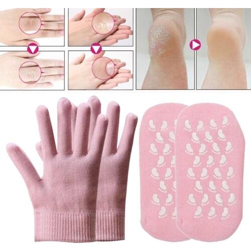 Reusable SPA Gel Socks & gloves Moisturizing whitening exfoliating velvet smooth beauty hand foot care silicone socks
