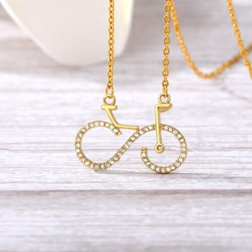 Bike Shaped Pendant Necklace Gold Color Aesthetic Cycling Chain Choker Necklace Women Party Fashion Jewelry Gifts one piece