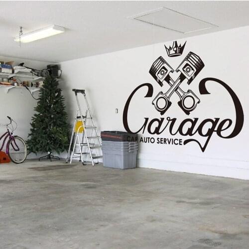 Garage Piston Repair Studio Crown Wall Sticker Car Auto Service Valve Wall Decal Vinyl Shop Home Decor