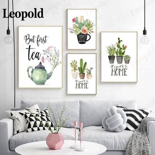 Nordic Weight Loss Green Plant Poster Print Cactus Simple Modern Art Canvas Home Walk Garden Decoration