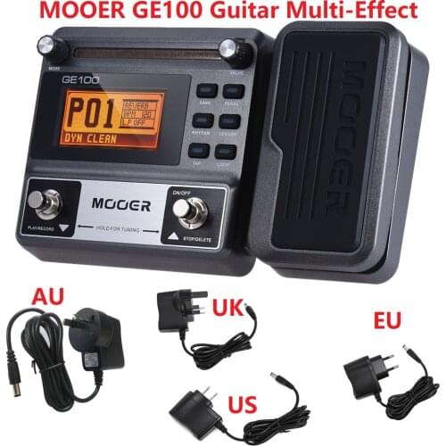 MOOER GE100 Guitar Multi-Effect Processor Pedal LCD Display Loop Recording Chord Course Function Guitar Pedal Guitar Accessories