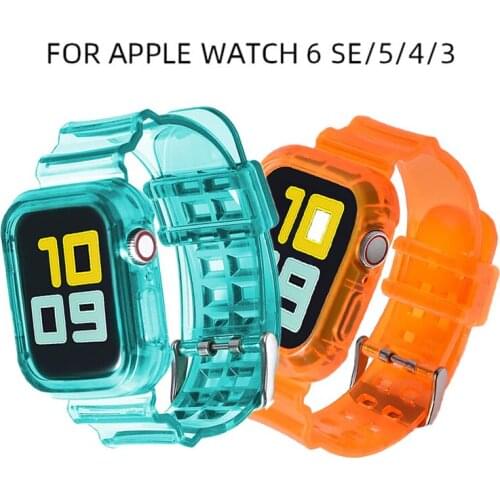 New Transparent Silicone Strap for Apple Watch Series Se 6 5 4 3 2 Band 40mm 44mm for Iwatch Se 5 4 3 Waterproof Strap 38mm 42mm