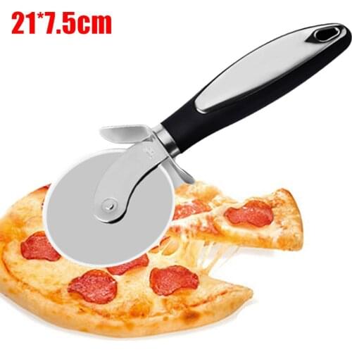 Stainless Steel Pizza Cutter Wheel Roller Chopper Slicer Baking Tool with Handle