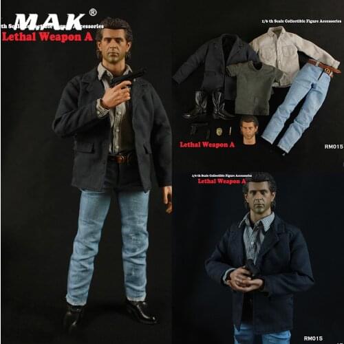 RM015 1/6 Scale Male Figure Accessory Lethal Weapon Mel Columcille Gerard Gibson Head Clothes Suit For 12" Action Figure Body