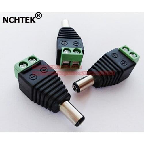 NCHTEK DC 5.5x2.1mm Power Male Plug Jack Adapter Connector for CCTV Camera,DC Plug 5.5/2.1 To Terminal Block/Free shipping/10PCS