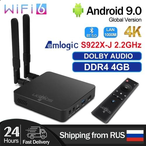 UGOOS AM6 Plus AM6 Pro TV Box Android 9.0 S922X-J 2.2GHz 4GB DDR4 RAM 32GB ROM 2.4G 5G WiFi 1000M LAN 4K Media Player AM6 Plus