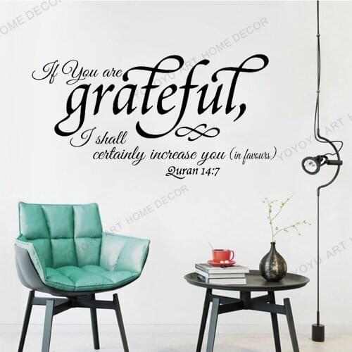 Unique Design Wall Decal If You Are Grateful..Quotes Islam Allah Vinyl Wall Decal Muslim Arabic Artist Home Decor JC30