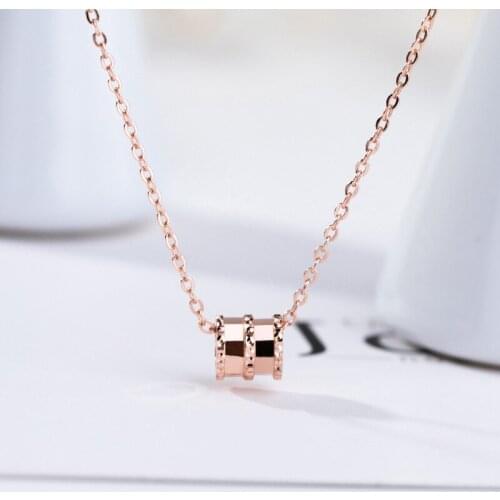 Lady Round Plated Necklace 925 Silver Women Fashion Pendant Neckless Jewelry Silver Necklace Women Jewelry Lover Friend Gift