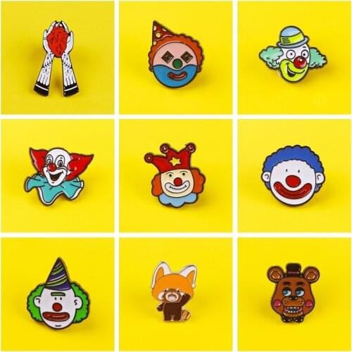 Clown Pins Smile Anime Icons For Jeans Jackets Lapel Pin Bags Badge Gifts Badges On Clothes Pin Icon Bear Fox Dog Badge For Pass