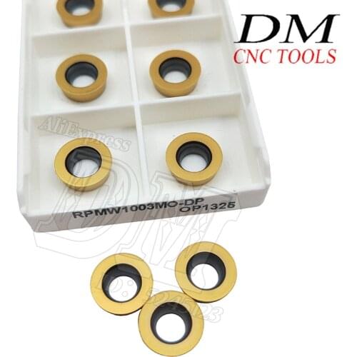10pc RPMW1003MO-DP OP1325 Round Carbide Milling Inserts Indexable CNC Lathe Cutting Tool R5 Milling Attachment Lathe Accessories