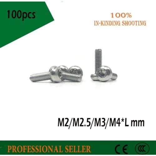 100pcs M2 M2.5 M3 M4 GB2672 304 stainless steel pan head torx machine security screw pin screw anti theft screws