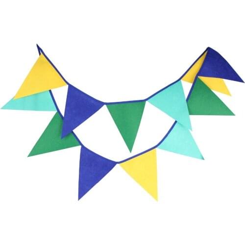2.8M 12flags Navy Blue Felt Bunting Wedding Birthday Party Decoration Photo Prop background Customize Room Garland