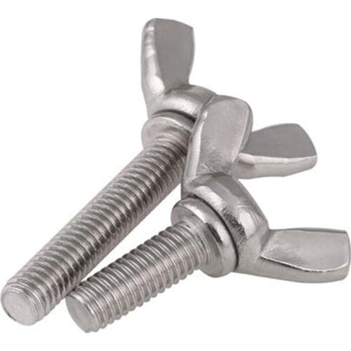 2pcs M6 304 stainless steel butterfly bolt Yuanbao Yangjiao Hand Screws 10mm-55m Length