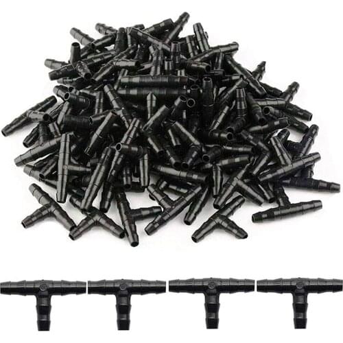 20Pcs 1/4 Inch Tee Connector Drip Irrigation Dripper For 4/7mm Watering Pipe Hose Connector Micro Drip Irrigation Garden Tools