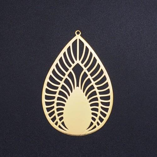 3pcs/lot Large Geometric Waterdrop Tear Stainless Steel Jewelry Pendant for Earrings DIY Charms Wholesale Factory Store