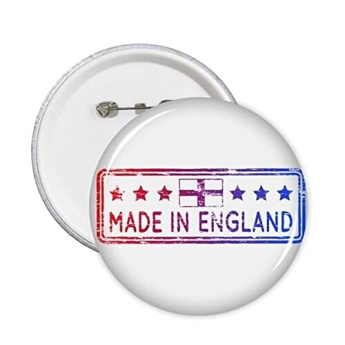 Made In England UK England Landmark Flag Mark Illustration Pattern Round Pin Badge Button 5pcs
