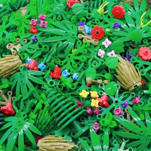 50g Tree Plant Leaf Accessories Parts Building Blocks Compatible Grass Bush Jungle City Friends MOC Brick Toys For Children