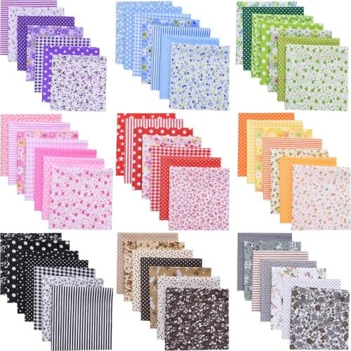 7pcs 25cm Mix Color Cotton Fabric Printed Sewing Quilting Fabrics DIY Cloth Fabric Flowers Handmade Material Patchwork Fabrics