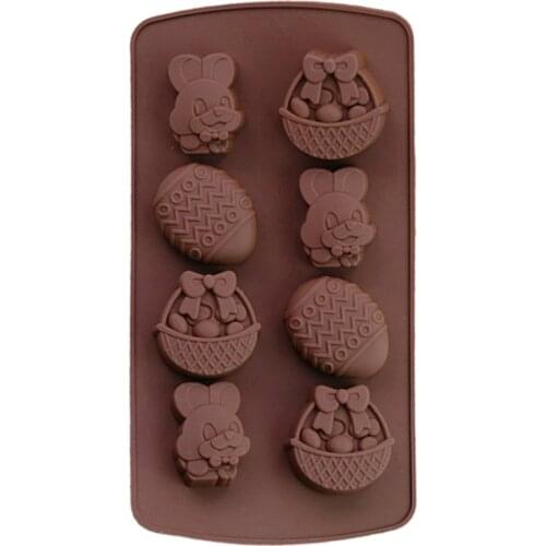 8 Silicone Mold Egg Bunny Basket Cake Mould Baking Tools Handmade Soap Mold Chocolate Mold Cake Mold Decoration Easter Decoratio