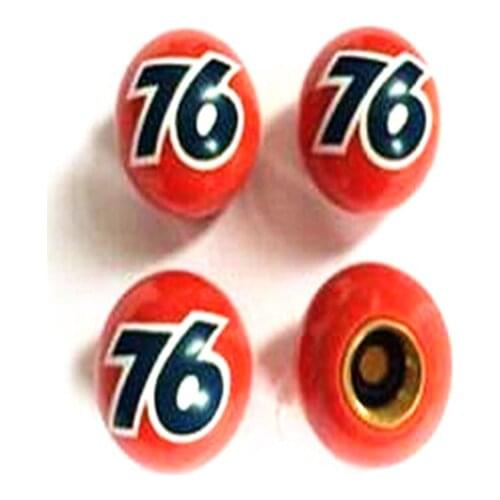 Car Styling No.76 Ball Tire Air Valve Cap Tyre Wheel Dust Stems Caps For Number 76 Cars Truck Motorcycle Bike 40pcs = 10 set