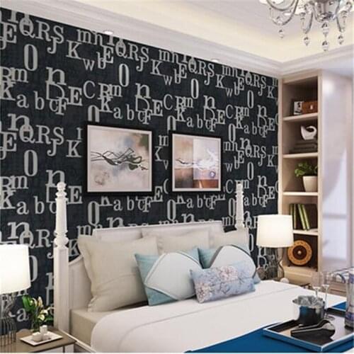 Beibehang Fashion Personality Clothing Store Wallpaper English Letters Environmental Wallpaper Nordic Wind Hotel Hotel Wall