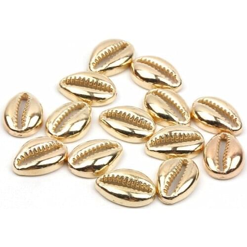 50pcs/lot Gold Silver Color Plastic Shells Beads CCB Charms Beads For Jewelry Making Bracelet Necklace DIY Connect Accessories