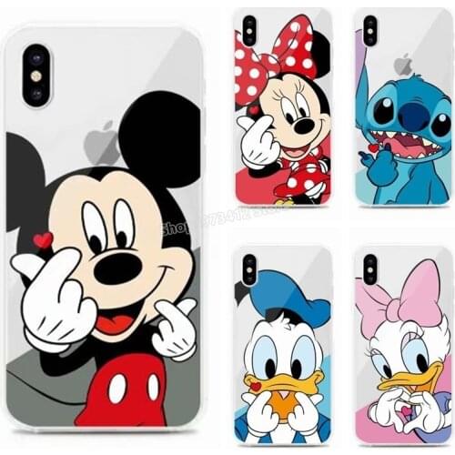 Disney Mickey Minnie Phone Case Donald Duck Stitch for IPhone12ProMax Iphone 11 Cases for Girl Women Phone Accessories Gift