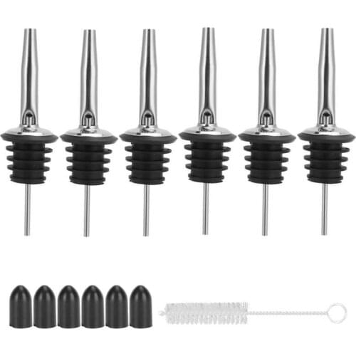 304 Stainless Steel Wine Pourer Bottle Liquor Pourer Dispenser Spout Cone Nozzle W/Silicone Dust Cap