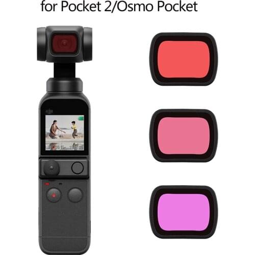 For DJI Pocket 2/Osmo Pocket Handheld Gimbal Diving Filter Waterproof Oil-proof Scratch-proof Red/Purple/Pink Lens Accessories