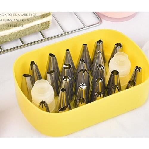 27-Piece Storage Box Decorating Mouth Set Cream Decorator With Conversion Head Variety Of Flower Types Kitchen DIY Baking Tools