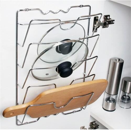 Kitchen Organizer Rack Wall Hanging Pot Cover Rack Five-Layer Pot Lid Metal Rust-Free Multifunctional Rack Pot Lid Storage Rack