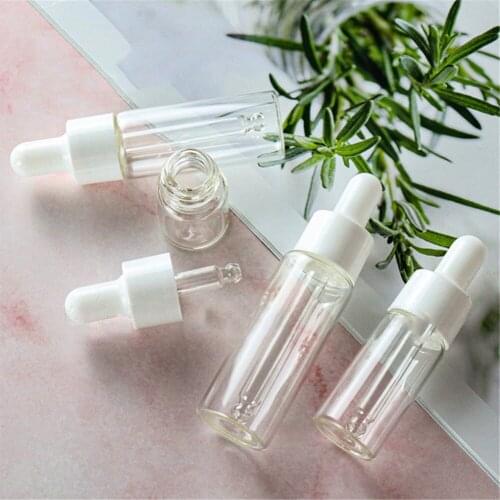 Refillable Dropper Bottle Transparent Perfume Essential Oil Glass Aromatherapy Liquid 5-20ml Drop for Massage Pipette Bottles