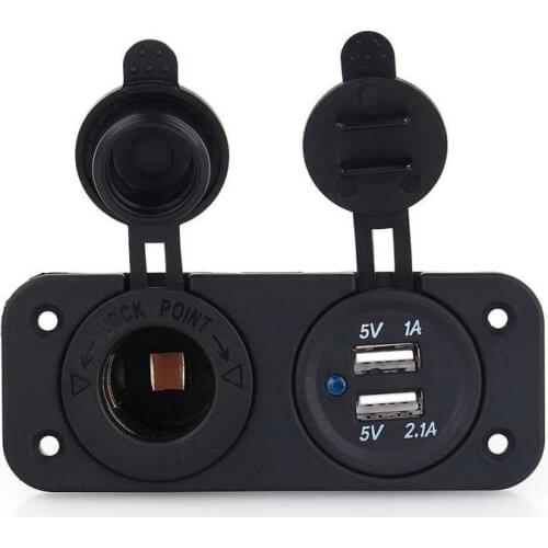 Power Adapter Outlet Dual USB for Car Auto Cigar Lighter Socket Splitter 12V Charger Power Adapter Outlet