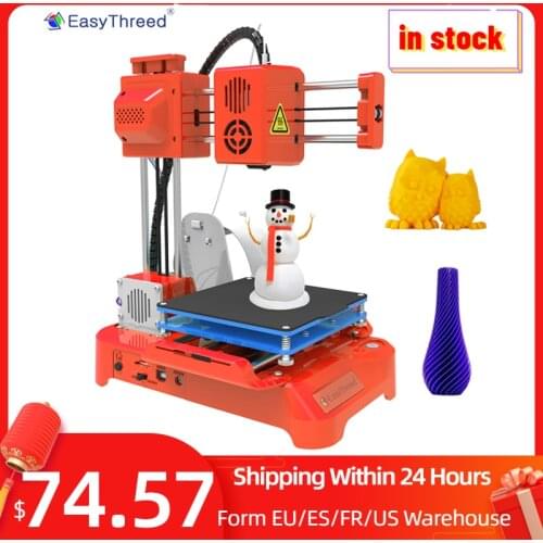 EasyThreed Mini Desktop 3D Printer 100x100x100mm Print Size 3D Printer for Kids No Heated Bed One-Key Printing with PLA Filament