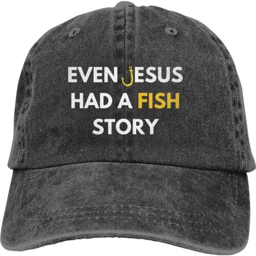 Pure Color Dad Hats Even Jesus Had A Fish Story Womens Hat Sun Visor Baseball Caps Carp Fishing Fisher Peaked Cap