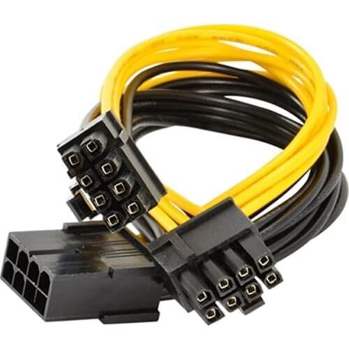 PCIe 8-pin female to dual 2X 8-pin (6+2) male PCI Express power adapter Y splitter extension cable