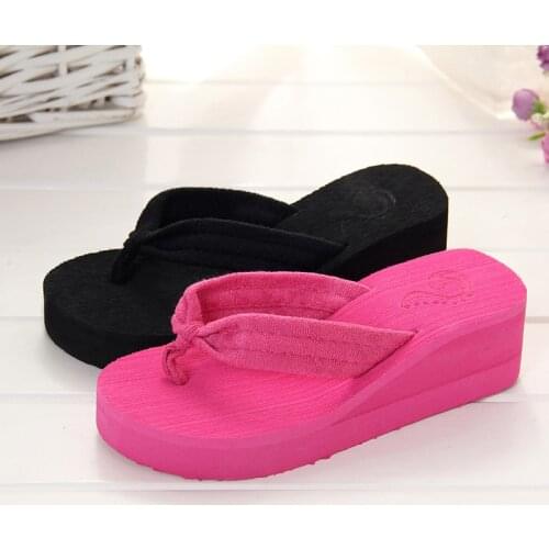 New Summer Fashion Thick-soled Towel Flip-flops Fashion Sandals Beach Shoes Home Slippers