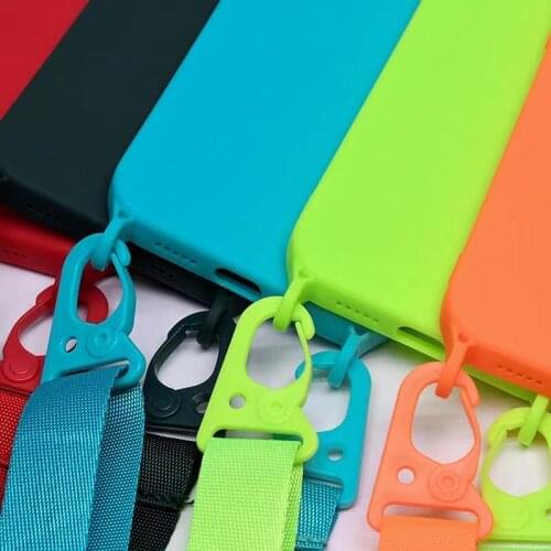 Necklace Lanyard Silicone Coque Phone Case For iPhone 6 7 8 Plus 12 11 pro X Max Xr Cover Neck Strap Crossbody Back Cover funda