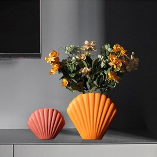 NORDIC ART SHELL VASE CREATIVE CERAMIC DECORATION MODERN MINIMALIST HOME DECORATION VASE FOR WEDDING DECORATION