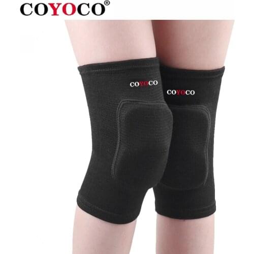1 Pcs Sponge Sports Knee Pad Protect Support COYOCO Brand High Elasticity Skating Dancing Kneeling Knee Guard Warm Black