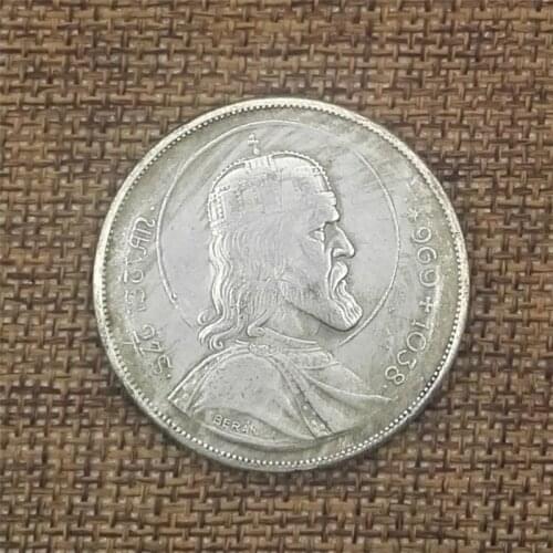 Hungary made 1938 old copper and silver coins, foreign silver coins, antique coins, diameter 38MM